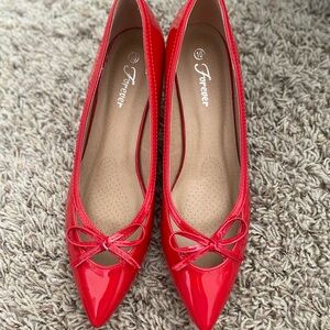 Forever 21 Glossy Red Pointed Flats